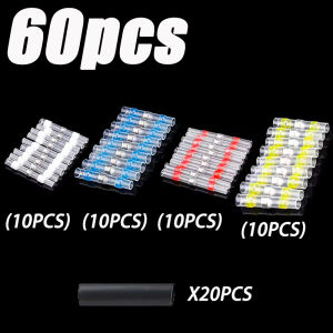 Bộ 60 Bộ 5 Mẫu Đầu Nối Dây Hàn Kín Đầu Nối Co Nhiệt Đầu Nối Chống Thấm Nước Tự Hàn Cho Hàng Hải Ô Tô