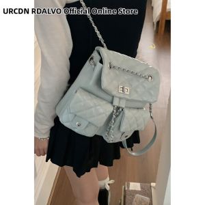 URCDN RDALVO | Chic Quilted Backpack Shoulder Bag Large Capacity