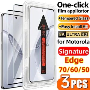 3Pcs HD Glass Film For Motorola Edge 70 Fusion 50 60 Pro 60 Neo 50 Ultra Signature Dust Free Easy Installation Screen Protector