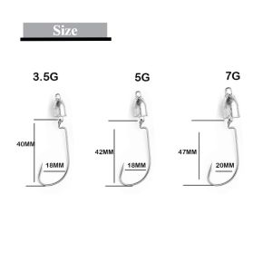 Billings | Bộ 5 Lưỡi Câu Câu Cá Bằng Chì Màu Tự Nhiên BILLINGS Cán Cong & Góc Vuông 3.5g/7g Lưỡi Câu Thép Carbon Cao Sắc Bén Có Ngạnh Dùng Cho Câu Cá Trên Thuyền Biển