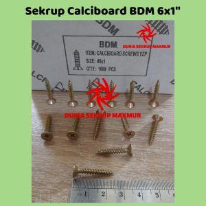 (100 pcs) Sekrup Kuning GRC 6x1" / Skrup Calciboard 2.5CM