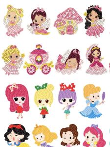 Childrens Diamond Stickers Cartoon Princess Notepaper Kindergarten Handmade DIY Material Kit Dinosaur Astronaut