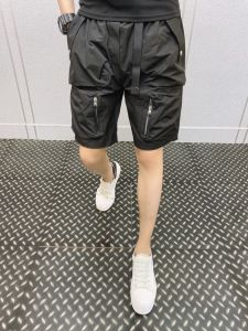 Summer New Mens Casual Workwear Shorts Zipper Multi-Pocket Loose Fit Sports Pants Five-Quarter Length Versatile Trendy