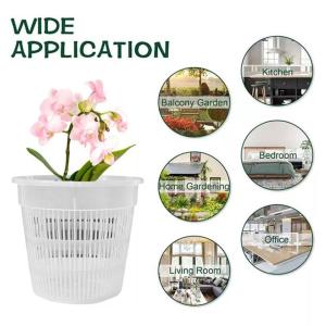 11/14/16/19cm Mesh Pot Root Control Transparent Flowerpot for Flower Breathable Growth Container Drainage Hole Orchid Pot