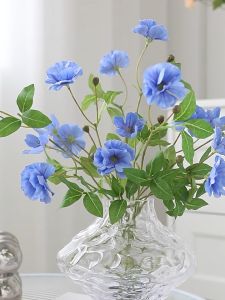 Hoa sao nhái trang trí 46cm vải lụa cao cấp hoa cánh bướm dừa cạn giả 1 cành 3 bông nhiều màu cắm điểm decor nhà cửa đám cướistudio