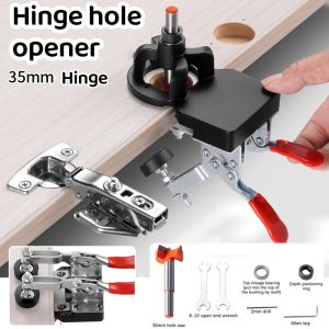 35mm Hinge Hole Opener Fixture Aluminum Alloy Hole Opener Template Door Cabinets Woodworking Hole Drilling Guide Locator