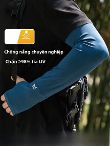 Miiow | Mens Ice Sleeve Sunscreen Breathable UV Protection Long Sleeve Cycling Sport Ice Sensation Summer New Style Nylon Fabric