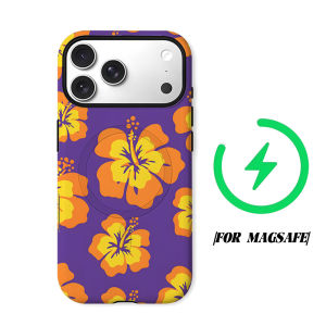 BILIBILI | Hibiscus Flat Floral Phone Case for iPhone 18 17 16 15 14 13 12 11 Air Pro Max Plus Double-layer Cover