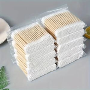 Double Head Cotton Swab Soft Round Tip Women Makeup Cotton Buds Tip for Wood Sticks Nose Ears Cleaning Health Care Tools
