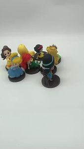 Bandai | 5-8cm kawaii capsule toy set of 8 pieces/group cute Q-version series mini figurine Bell long haired princess mermaid girl gift m