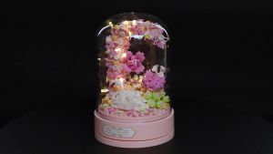 ZHBO Mainan Musik Bunga Lego Music Box with LED Buket Flower Mainan Balok DIY Romantis Dekorasi Desktop Kotak Tampilan Untuk