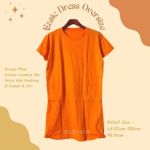 Dress Wanita Polos Basic Allsize Jumbo Super Jumbo Katun Combed 30s Adem