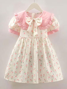 Princess Style Floral Print Girls Dress Summer New Arrival Fresh Small Children Skirt Korean Version Little Girl Dress