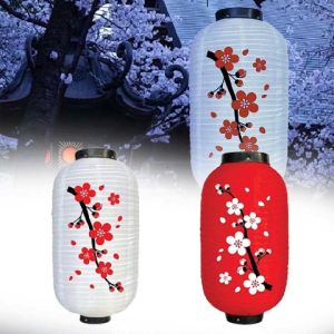 Lampion Jepang Gantung Outdoor 10 Inch Lampion Merah/Putih Lampion Cina Untuk Restoran Jepang / Bar