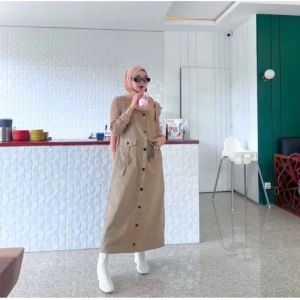 WILONA OVERALL CARGO BAHAN TWILL STRIT KEKINIAN