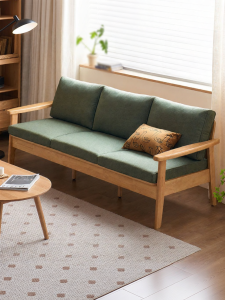 YUANSHI YUANSU | All Season New Chinese Style Small Apartment Living Room Sofa Solid Wood Sofa