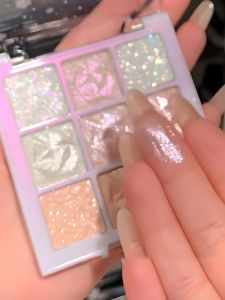 พาเลทอายแชโดว์9สีลายเกล็ดหิมะคริสมาสต์ผงทาง่ายพร้อมกิ้งก่าประกายและเฉดสีมุกในคอรา