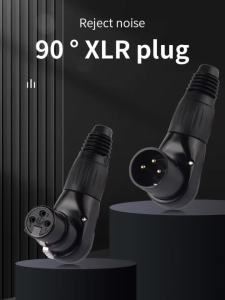 XLR Connector 3pin XLR Microphone MIC Male Plug Female Jack Adapter 90 Degree Wire Connector for Speaker Systems