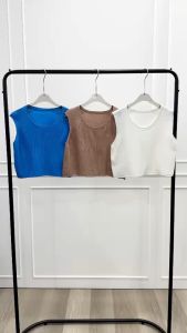 SV 6535 - Meva Crop Top | Silvervogue | Atasan Rajut Stretch Pakaian Kasual Wanita