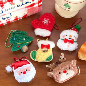 1/6 Pcs Christmas Cute Plush Pendant Christmas Decoration Small Keychain Backpack Pendant Accessories