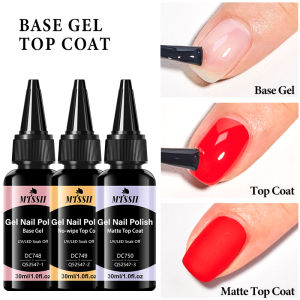 1/2/3pc 30ml Base Gel No-wpie & Matte Top Coat HEMA FREE Transparent Semi Permanent UV/LED Functional Nail Supplies Vernis DIY