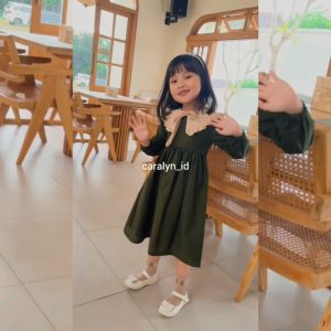 DRESS ANAK PEREMPUAN LINEN BONNIE 1-9TH DRESS ANAK LENGAN PANJANG