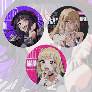 58mm Anime My Dress-Up Darling Kitagawa Marin Inui Sajuna Inui Shinju Cosplay COSTUME Badge Pin SPTE Tinplate Brooch Prop Gilf