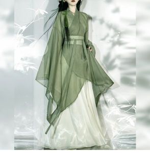 Red Large Sleeve Womens Hanfu Set Jin Dynasty Style Collared Cheongsam Slimming Jie Costume for Modern Warriors