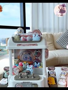 Máy Gắp Thú Mini Phi Hành Gia Điều Khiển Từ Xa Hai Màu Trắng Hồng Có Nhạc Đèn Đi Kèm Nhiều Gấu Bông / Xu Dễ Thương