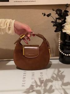 I.TELLE | Túi Đeo Vai Thời Trang Phong Cách Retro Màu Nâu Đất Hình Mũi Liềm Cho Phụ Nữ