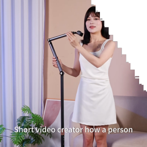 JOPREE L58S Heavy Metal Tablet Phone Holder Double Arm Floor Stand Lazy 360 Rotatable Adjustable
