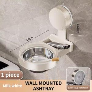 ⚑Suction Cup Wall Mounted Ashtray Household Toilet Bathroom Punch-free Anti-fly Ash Storage Split Creative Ashtray Rack