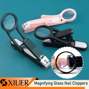 Extra Large Nail Clippers with Magnifier Glass Fingernails Toenails Clippers for Elderly Professional Nail Trimmer Reduce Eye Strain Easy Grip Arthritis Friendly