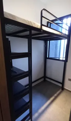 Loft bed customize singapore /helper loft bed with shelf /bomb shelter/unity/store room