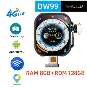 Đồng Hồ Thông Minh DW99 S9 Ultra Android 9.0 128GB Màn Hình AMOLED 2.2 Inch 180 °   Đồng Hồ Thông Minh 4G LTE Camera Xoay RAM 4GB ROM 64GB Chức Năng Theo Dõi Nhịp Tim