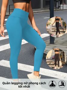 Quần Legging Nữ Cạp Cao Co Giãn Tốt Siêu Mềm Không Lộ Thích Hợp Cho Tập Luyện Yoga Chạy Bộ Thể Thao Dài Đến Mắt Cá Chân