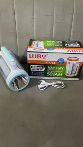 Luby Lampu Emergency Senter Super Terang 50 SMD LED + 1 LED L-7758 Rechargeable Tahan Hingga 50 Jam