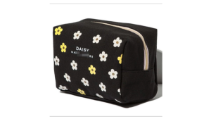 *perfume GWP* MJ Daisy Canvas Floral Black Makeup Cosmetics Case Pouch Bag