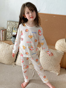 Girl Pajamas Thin Summer Baby Bamboo Fiber Air Conditioning Clothes Childrens Loungewear Boys Infant Long-Sleeve Suit