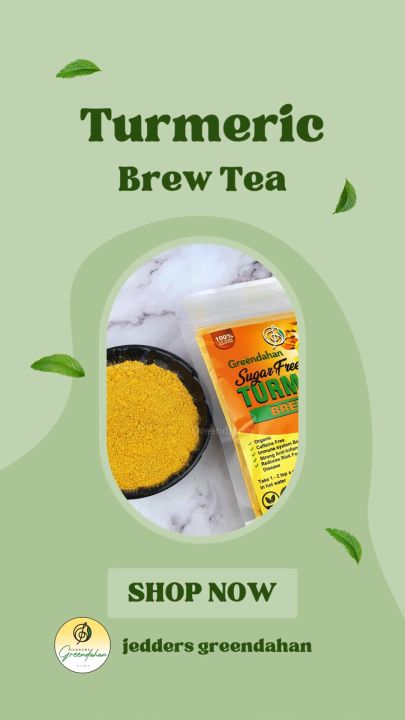 Greendahan SUGAR-FREE Turmeric Brew Tea 100g - Keto Friendly