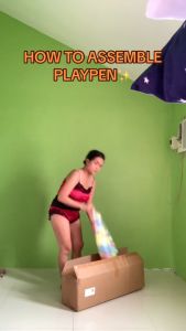 Playpen for Baby Big Baby Playpen with Balls Stainless Steel Frame with Protector Indoor Play Fence