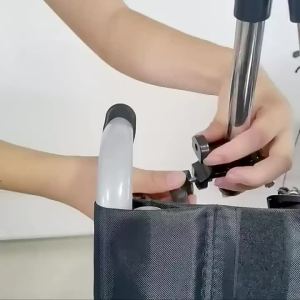 Adjustable Stainless Steel Umbrella Holder for Wheelchairs & Bikes - Foldable Design with Swivel Connector for Sun Protection