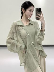 Áo Tập Khiêu Vũ Hiện Đại Thoáng Khí Rộng Rãi Không Đều Có Nút Áo Mới Áo Khiêu Vũ Cổ Điển Cho Nữ Quần Áo Khiêu Vũ Thể Thao