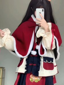 เสื้อคลุมขนสัตว์หนาสไตล์ฤดูหนาว ทรงโค้ท แขนกุด ปกโปโล คอตั้ง ทรงหลวม ทรงหลวม แขนกุด เสื้อคลุมผู้หญิง