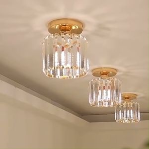 Ceiling Light Crystal Glass Chandelier Modern Design Gold Light Lustre Luxury Hanging Lamps for Cloakroom Attic Aisle Balcony Home Bedroom Living Dining Room Kitchen Decoration Lighting