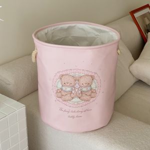 Cute Foldable Dirty Clothes Basket Plush Toy Storage Basket High Aesthetic Value Home Use Bedroom Fabric Dirty Laundry Basket