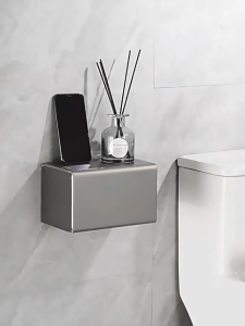 Bathroom wall mounted tissue box plastic material Nail free installation Can hold various types of tissues