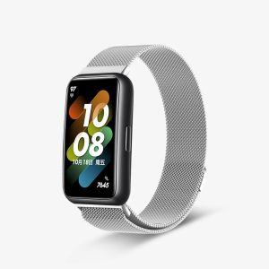 Huawei Band 6 7 & Honor band 6 สายรัดโลหะแบบเปลี่ยนสายนาฬิกาแบบแม่เหล็ก Milanese สายนาฬิกาข้อมือHuawei Band 8 9 10