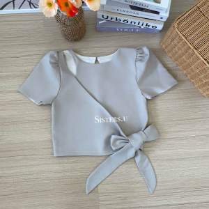 Sisters.u Top 118 เสื้อมีแขนป้ายเฉียงผูกโบว์