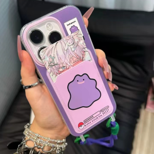 Small Size in Purple Monster for Apple 15promax Phone Case Huawei Mate60pro New Arrival Pura70 Cross Body Lanyard Opporeno12 All-Inclusive Vivos19/18 Bracket Honor 200 Female